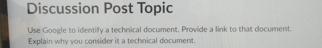 Discussion Post Topic Use Google to identify a