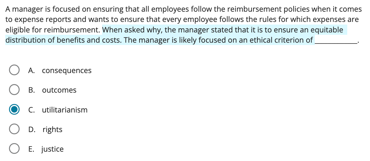 A manager is focused on ensuring that all