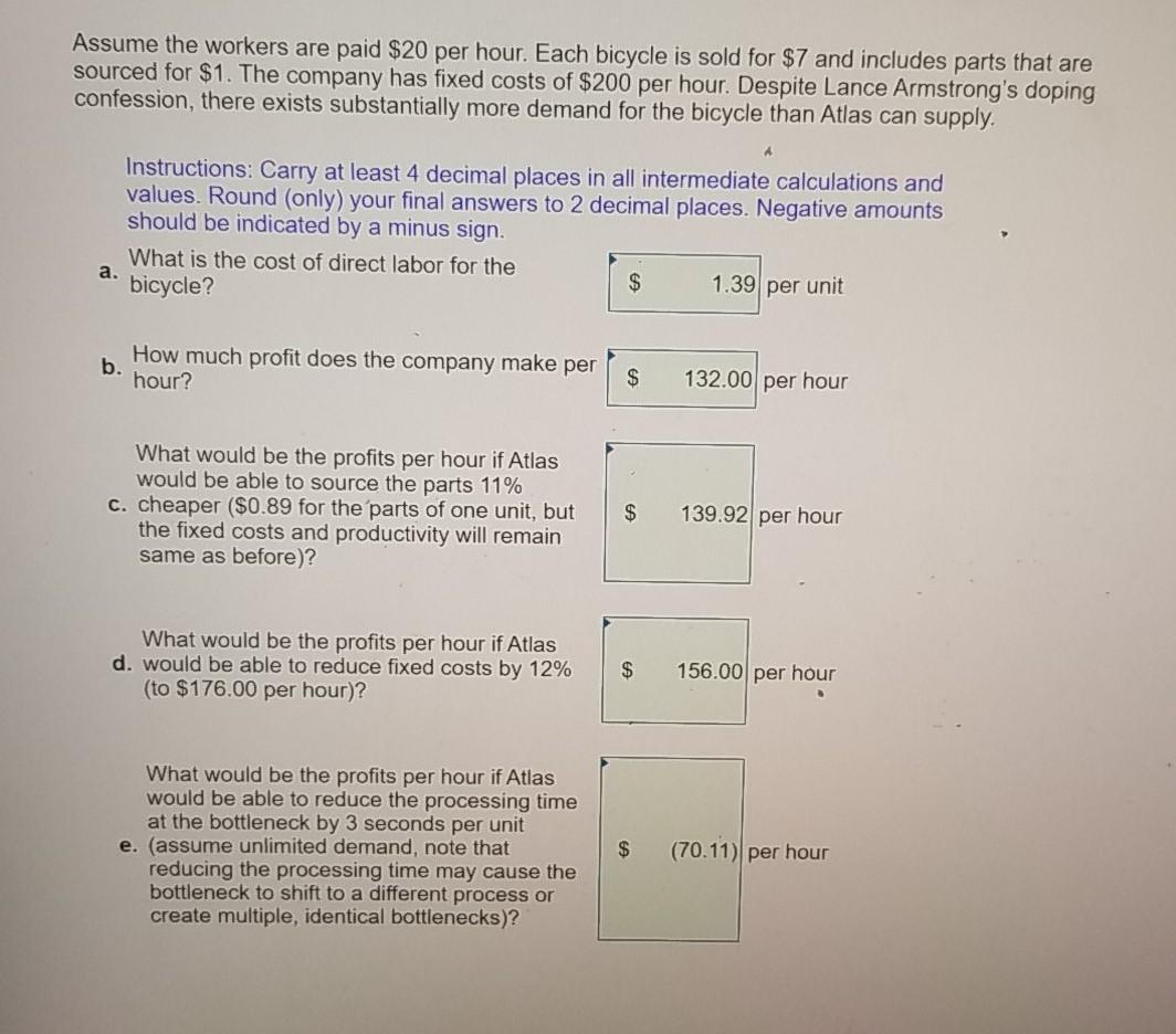 I got A - D right. Big I can't figure out E.