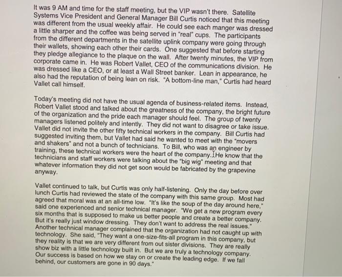 It was 9 AM and time for the staff meeting, but