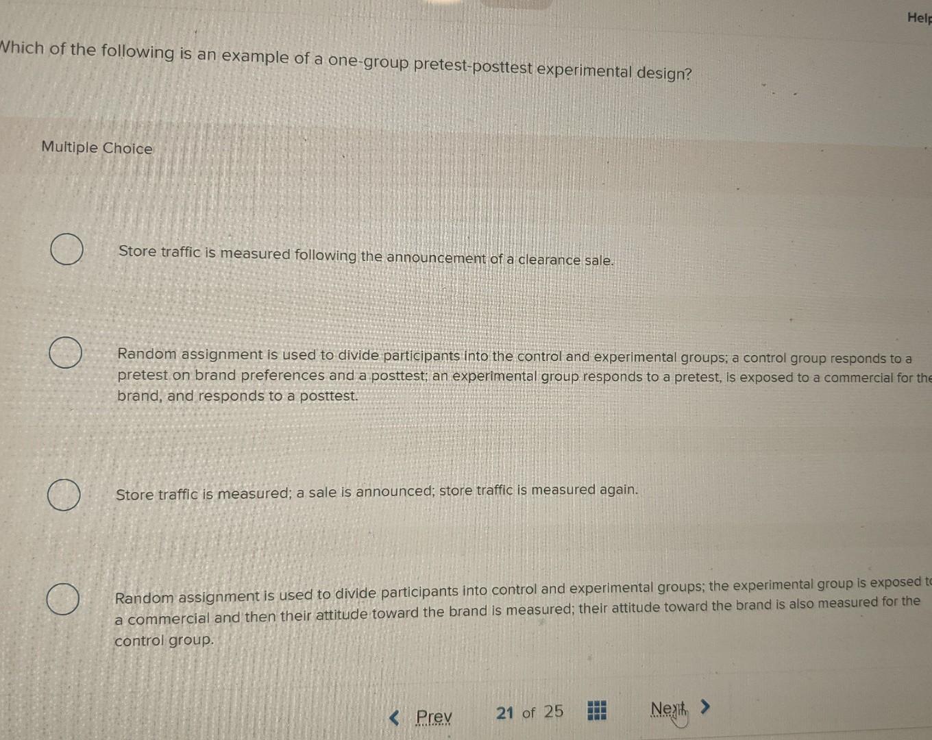 Help Which of the following is an example of a