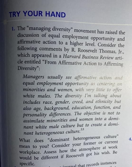 TRY YOUR HAND 1. The 