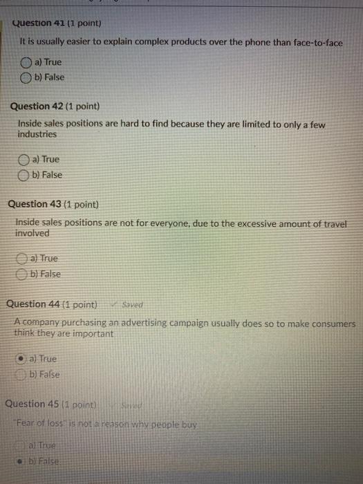 Question 41 (1 point) It is usually easier to