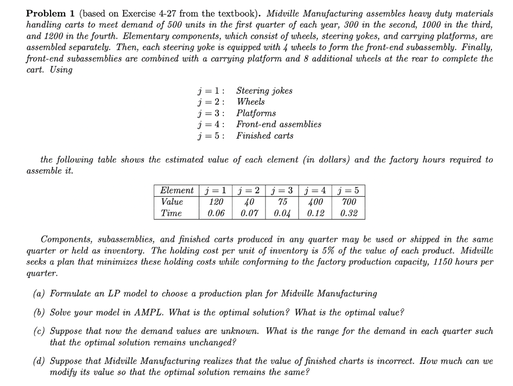Problem 1 (based on Exercise 4-27 from the