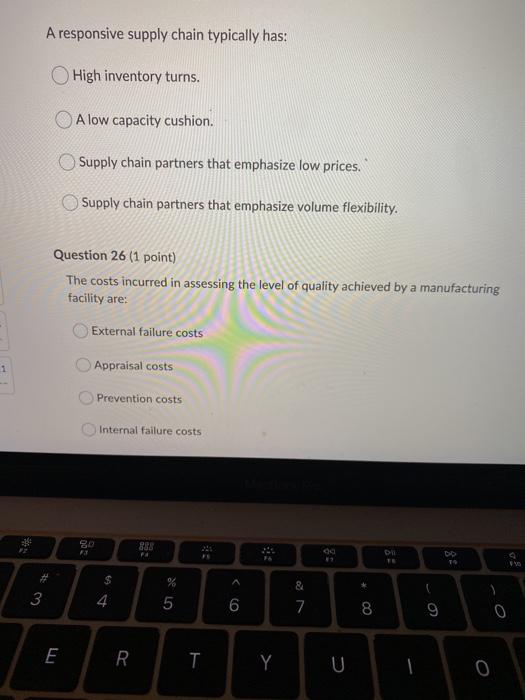 A responsive supply chain typically has: High
