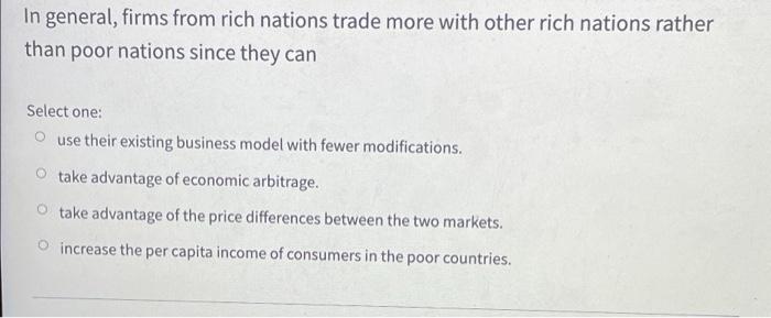In general, firms from rich nations trade more