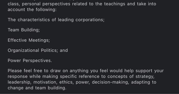 personal perspectives related to the teachings