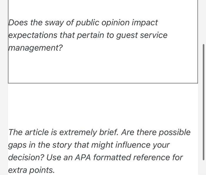 The customer is always right,