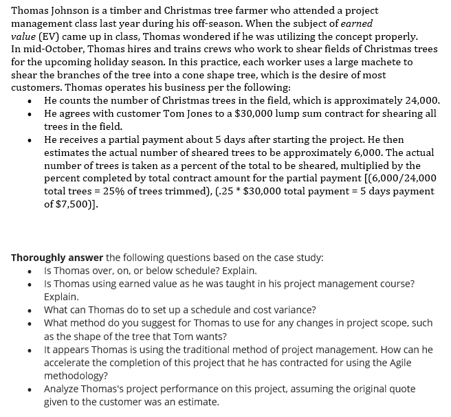 Thomas Johnson is a timber and Christmas tree