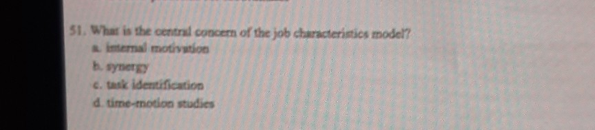 31. What is the central concer of the job