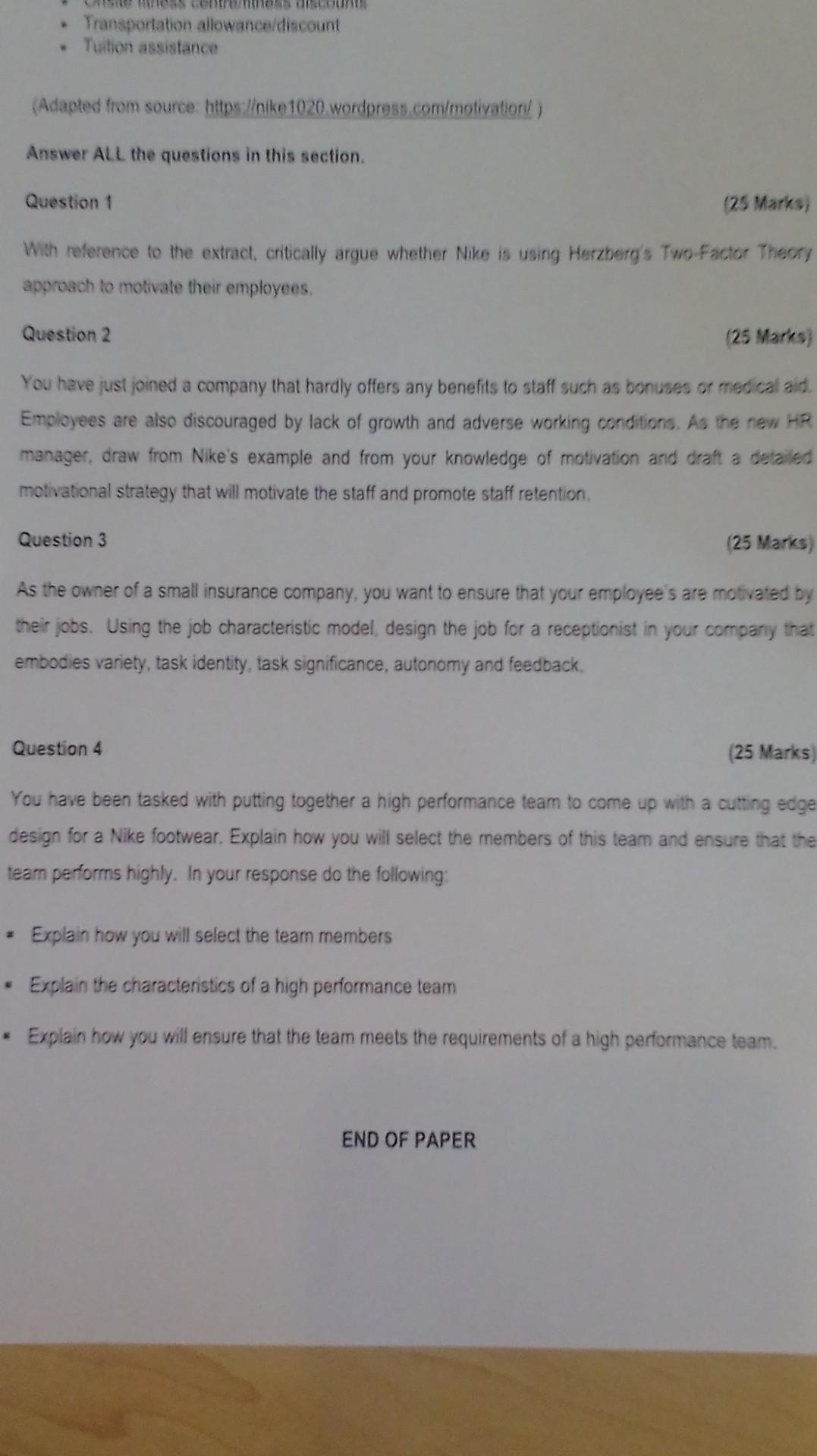 Read the case study below and answer the
