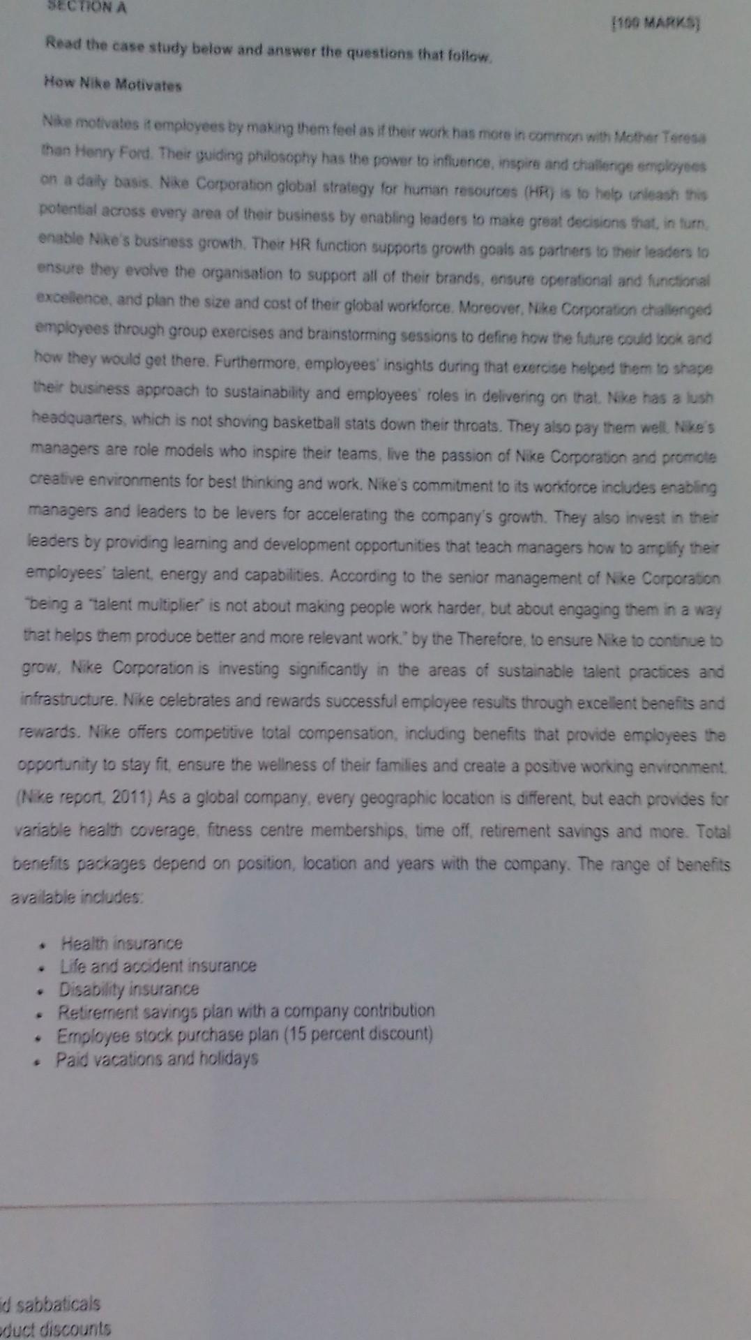 Read the case study below and answer the