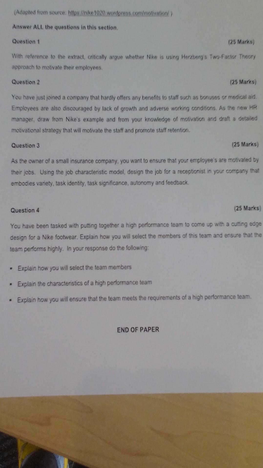 Read the case study below and answer the