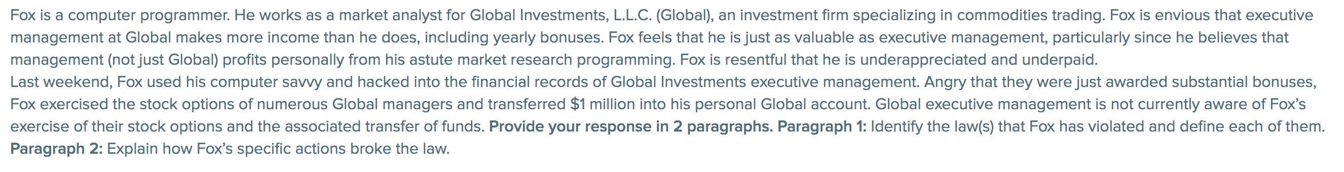 Fox is a computer programmer. He works as a
