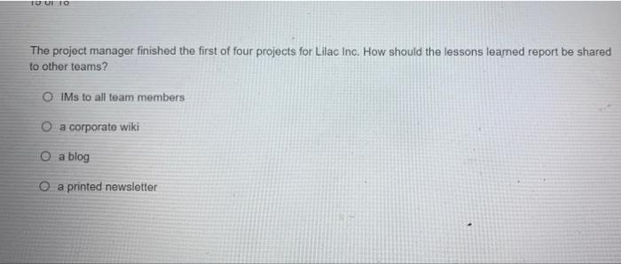 TUITO The project manager finished the first of