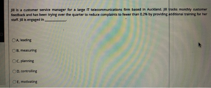 Jill is a customer service manager for a large IT