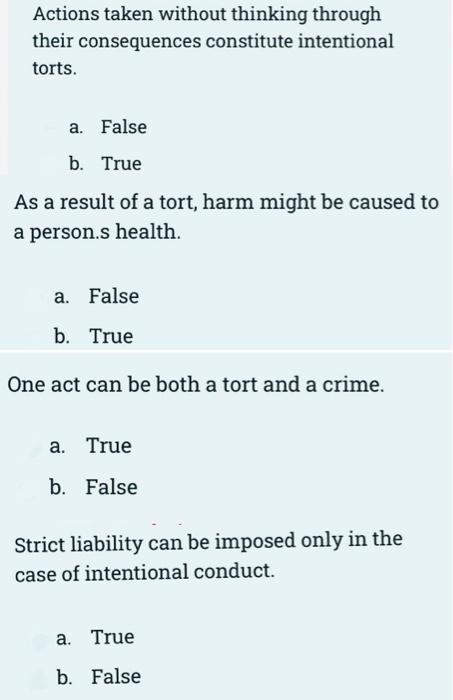 Actions taken without thinking through their