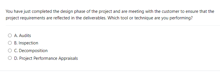 You have just completed the design phase of the