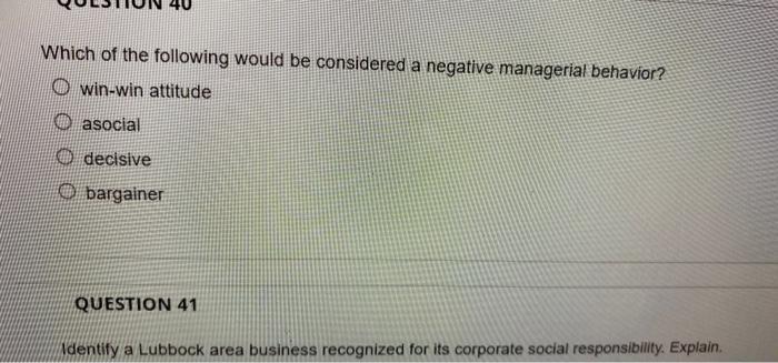 Which of the following would be considered a