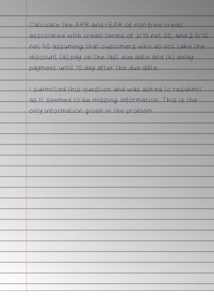 Calculate the APR and EAR of.non.free.credit