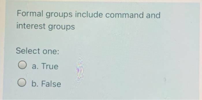 38) Formal groups include command and interest