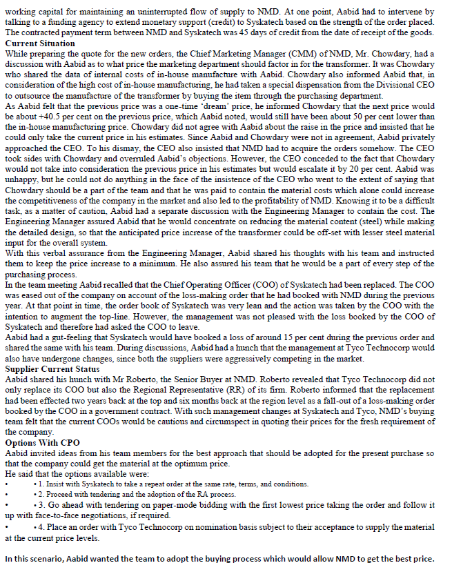 Referring to the below case study, Answer the