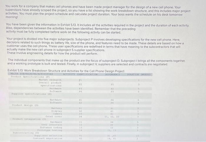 You work for a company that makes cell phones and