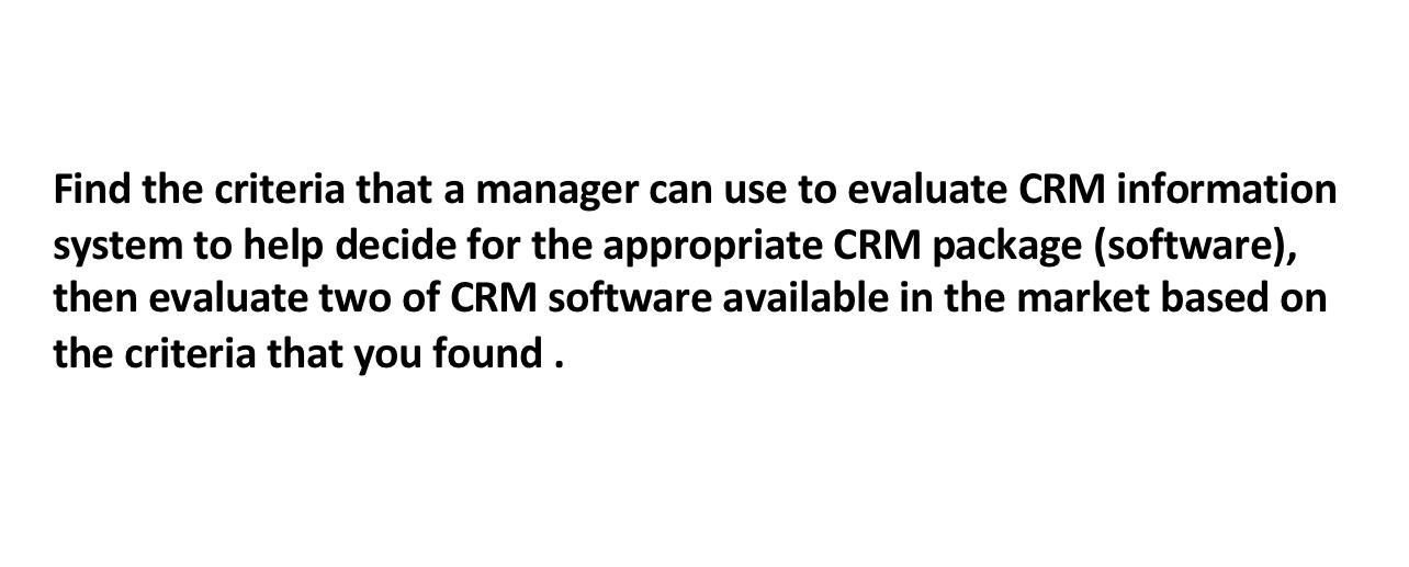 Find the criteria that a manager can use to