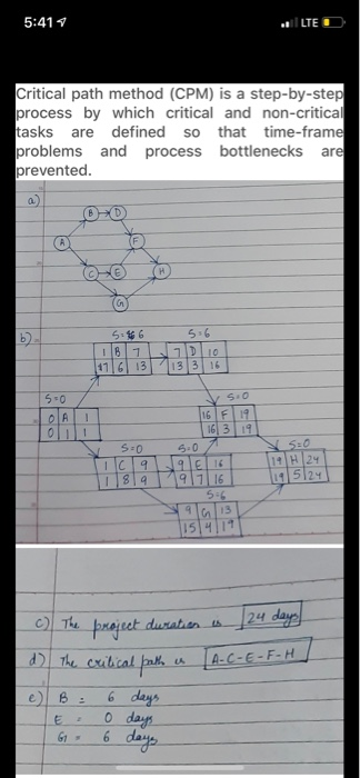 answer F & G 1) A project is composed of the