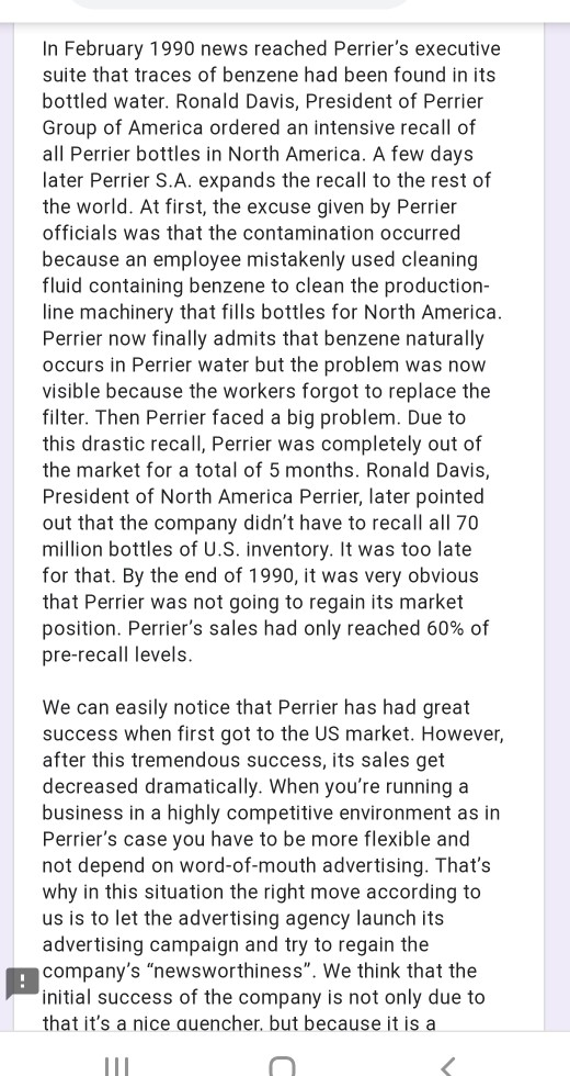 Great Water of France, Inc.: Perrier Perrier is