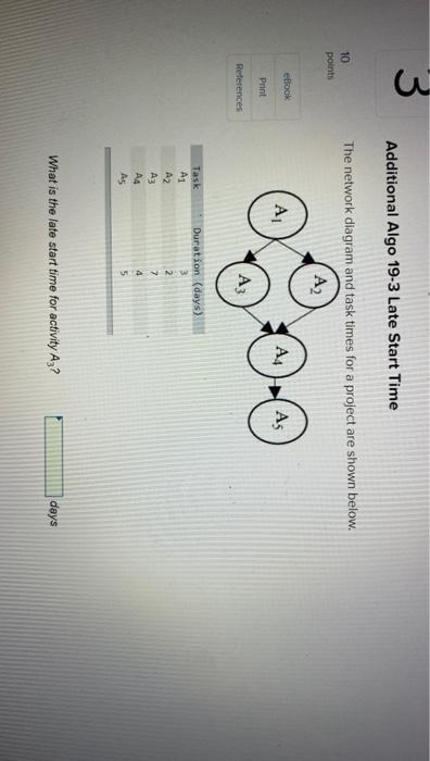 3 Additional Algo 19-3 Late Start Time 10 points