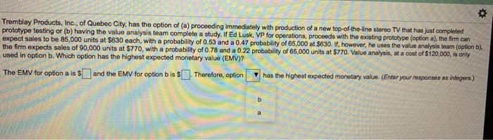 Tremblay Products, Inc., of Quebec City, has the