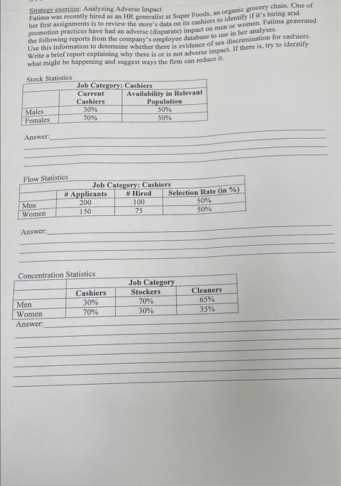 Strategy exercise: Analyzing Adverse Impact