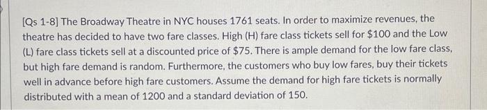 [Qs 1-8] The Broadway Theatre in NYC houses 1761