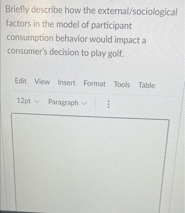 Briefly describe how the external/sociological