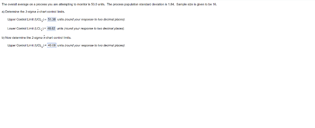 The overall average on a process you are