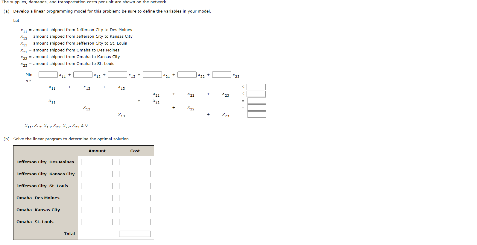 Consider the following network representation of