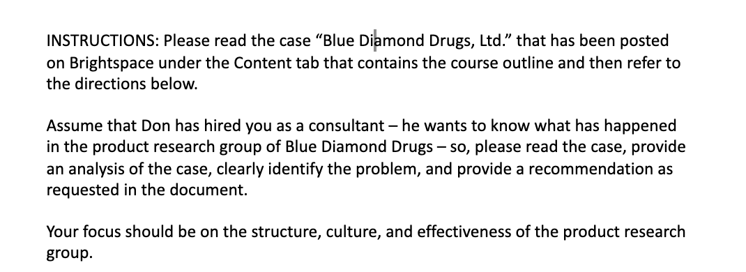 Blue Diamond Limited Case Assume that Don has