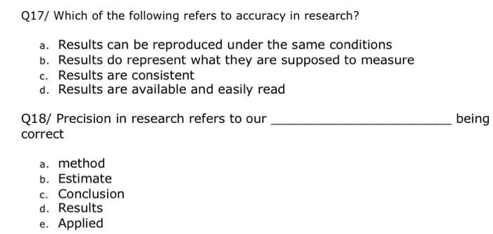 help research method Q17/ Which of the following