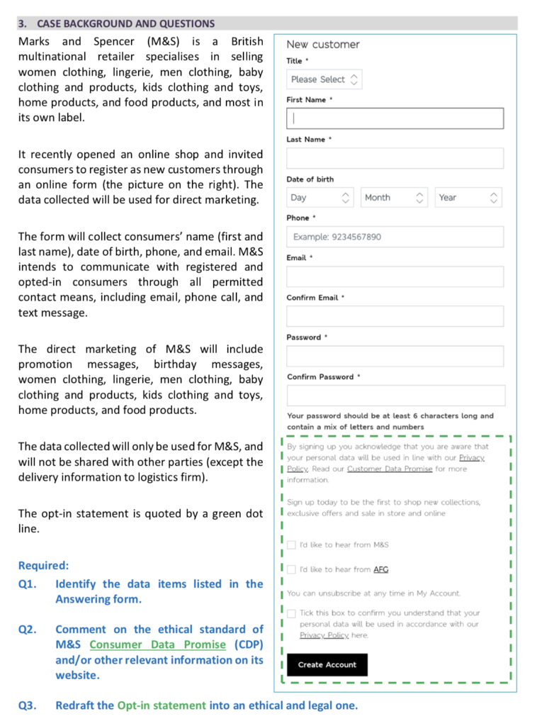 New customer Title 3. CASE BACKGROUND AND