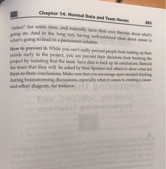 The Analyze Stage Chapter 14 Normal Data and Team