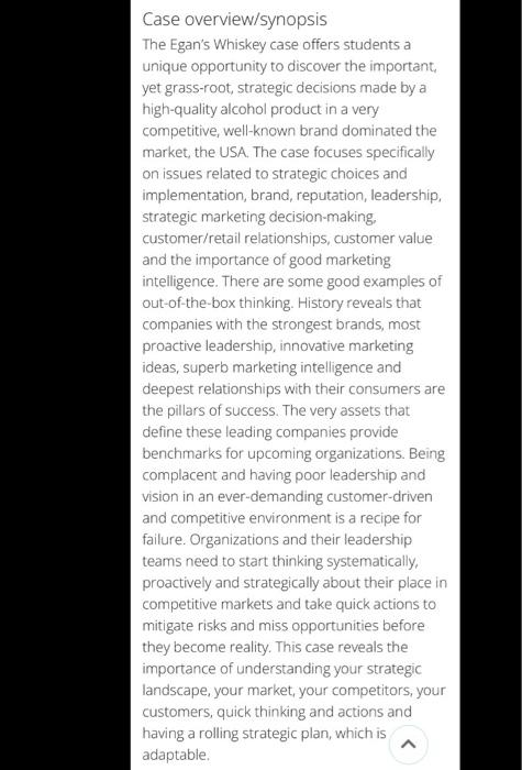 How does Egan whiskey relate to it competitors in