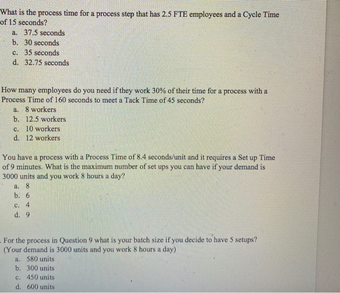 What is the process time for a process step that