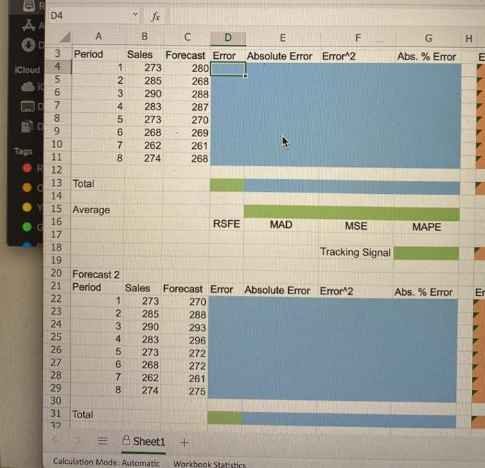 oft Excel Activity #6: Forecast Accuracy