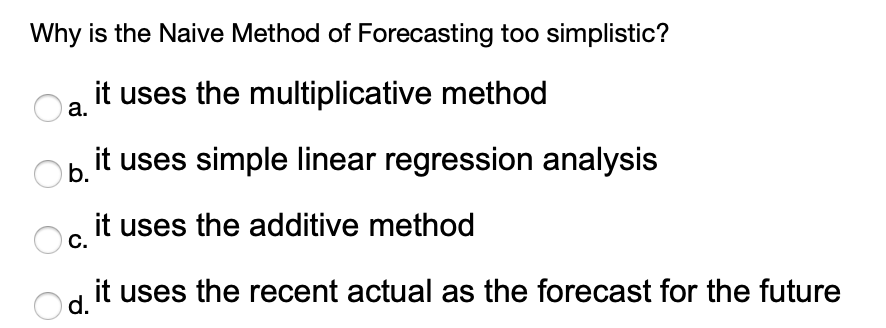 Why is the Naive Method of Forecasting too