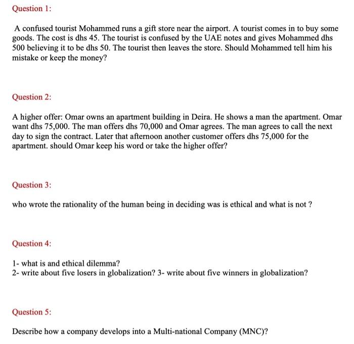 please answer the questions from 1 to 5 (Note: