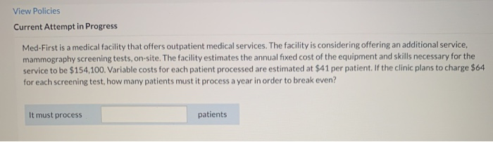 View Policies Current Attempt in Progress