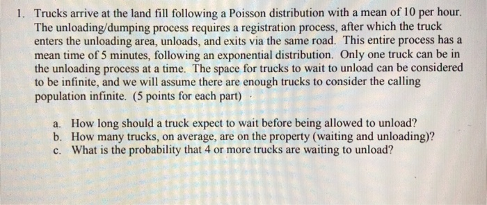 1. Trucks arrive at the land fill following a