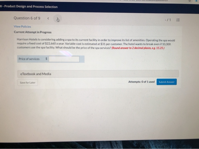 W - Product Design and Process Selection <