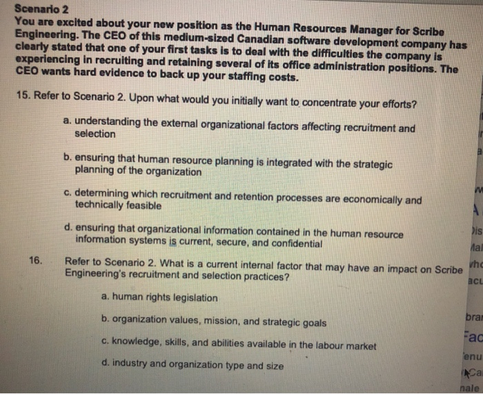 Scenario 2 You are excited about your new